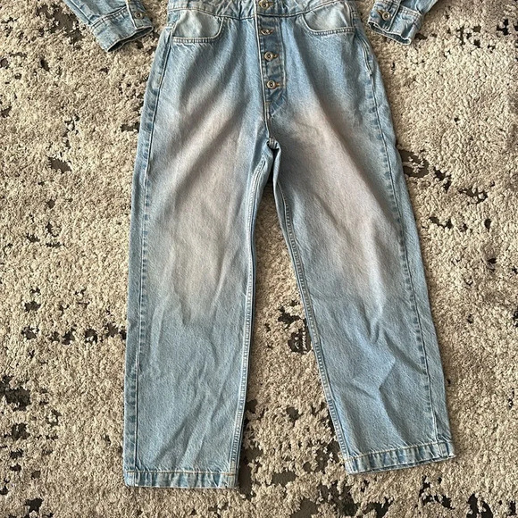 ZARA | Blue-Pink | Z1975 FADED PINK DENIM JUMPSUIT - Picture 10 of 11